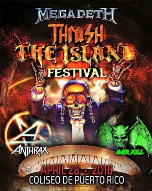 Megadeth, Antrax y Overkill  juntos por primera vez en Thrash The Island Fest
