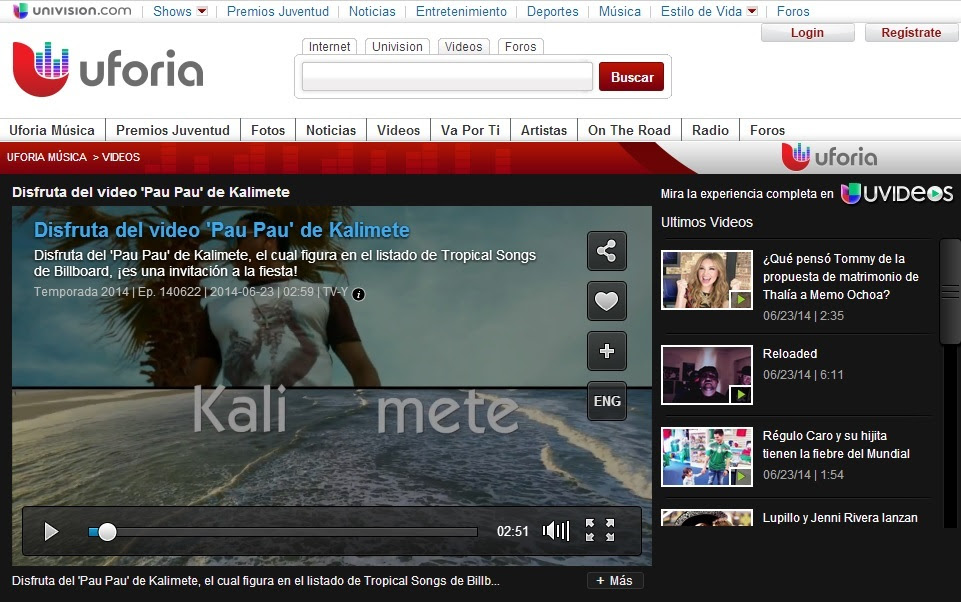 Univision.com estrena vídeo “Pau, Pau” de Kalimete