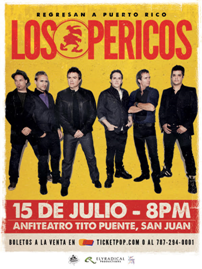 Los Pericos de vuelta a Puerto Rico en Concierto este 15 de Julio